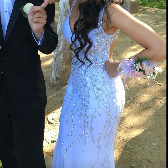 White Rhinestone Gown - Picture 3 of 4